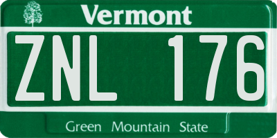 VT license plate ZNL176