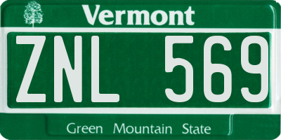 VT license plate ZNL569