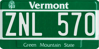 VT license plate ZNL570