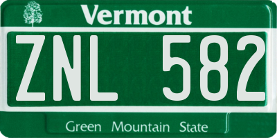VT license plate ZNL582