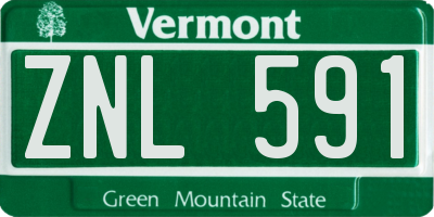 VT license plate ZNL591