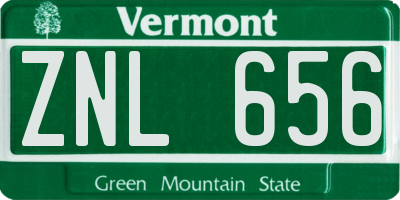 VT license plate ZNL656