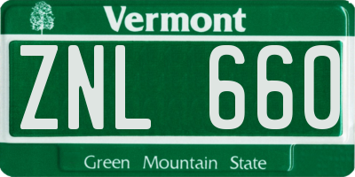 VT license plate ZNL660