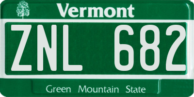 VT license plate ZNL682