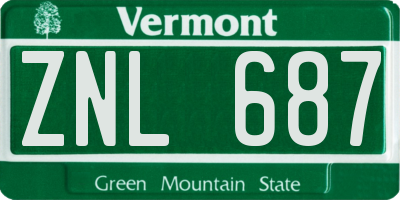 VT license plate ZNL687