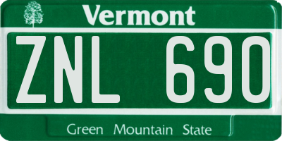 VT license plate ZNL690