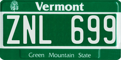 VT license plate ZNL699