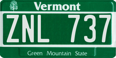 VT license plate ZNL737