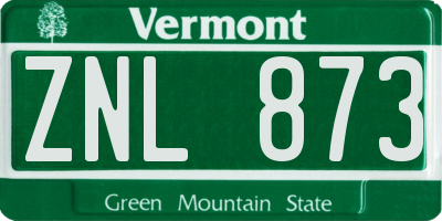 VT license plate ZNL873