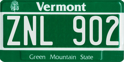 VT license plate ZNL902