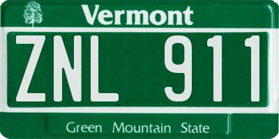 VT license plate ZNL911