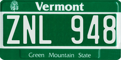 VT license plate ZNL948