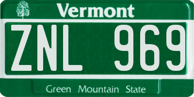VT license plate ZNL969