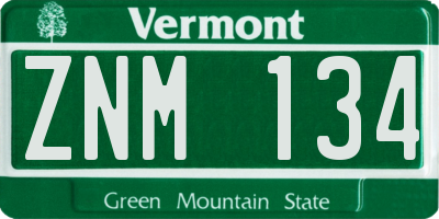 VT license plate ZNM134