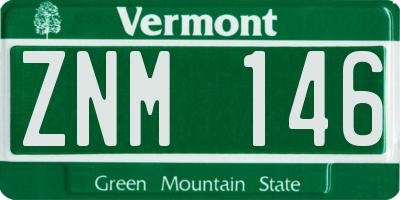 VT license plate ZNM146