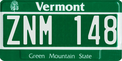 VT license plate ZNM148