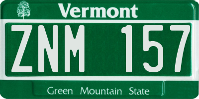 VT license plate ZNM157