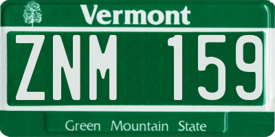 VT license plate ZNM159