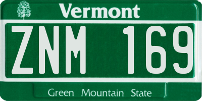 VT license plate ZNM169