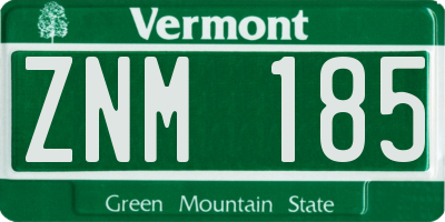 VT license plate ZNM185