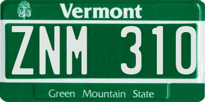 VT license plate ZNM310