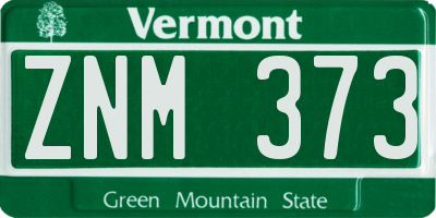 VT license plate ZNM373