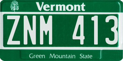 VT license plate ZNM413