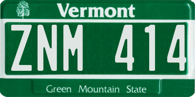 VT license plate ZNM414