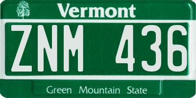 VT license plate ZNM436
