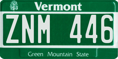 VT license plate ZNM446