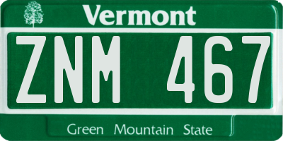 VT license plate ZNM467