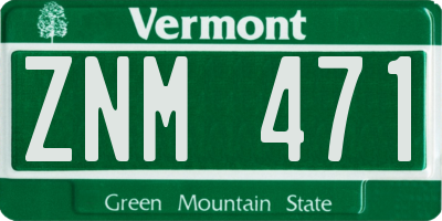 VT license plate ZNM471