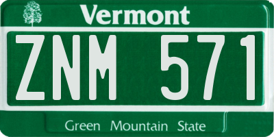 VT license plate ZNM571