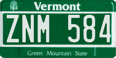 VT license plate ZNM584