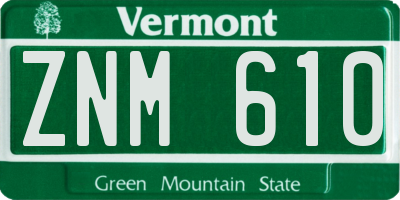 VT license plate ZNM610