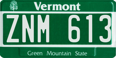 VT license plate ZNM613