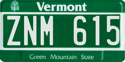 VT license plate ZNM615