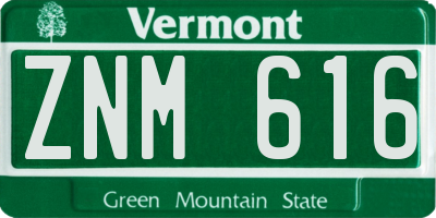 VT license plate ZNM616