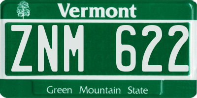VT license plate ZNM622