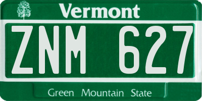VT license plate ZNM627