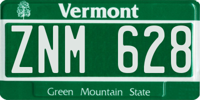VT license plate ZNM628