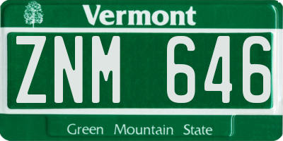 VT license plate ZNM646
