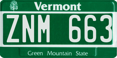VT license plate ZNM663