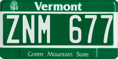 VT license plate ZNM677