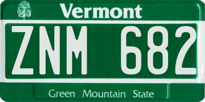 VT license plate ZNM682