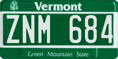 VT license plate ZNM684