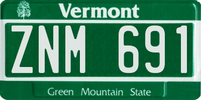 VT license plate ZNM691