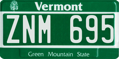 VT license plate ZNM695