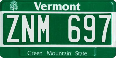 VT license plate ZNM697