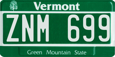 VT license plate ZNM699